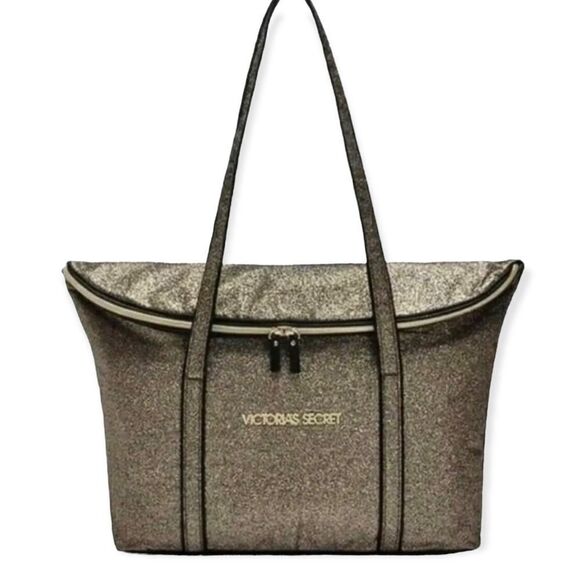 🔃Victoria's Secret Gold Glitter Tote Bag - Picture 1 of 6